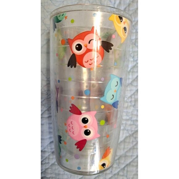 Tervis Tumbler 16 oz. Colorful Owls and Polka-Dots NO LID - Picture 1 of 6